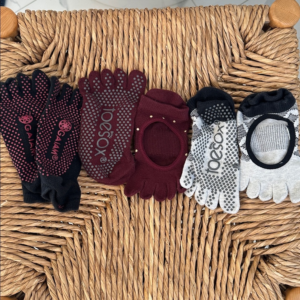 1 Gaiam and 2 sets ToeSox Grip Socks